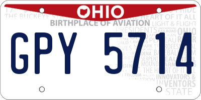 OH license plate GPY5714