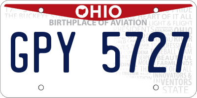 OH license plate GPY5727