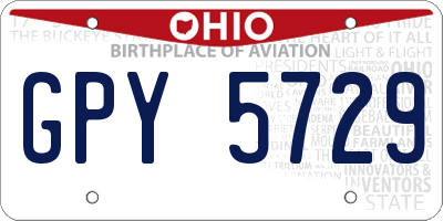 OH license plate GPY5729