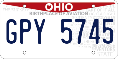 OH license plate GPY5745