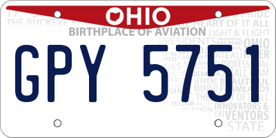 OH license plate GPY5751