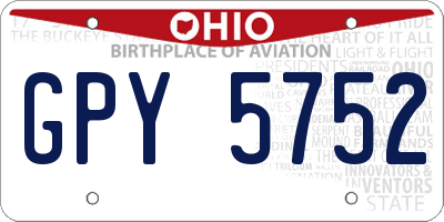 OH license plate GPY5752