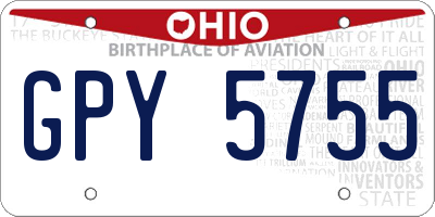 OH license plate GPY5755