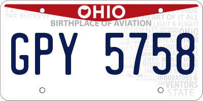OH license plate GPY5758