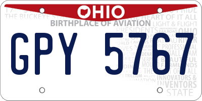 OH license plate GPY5767