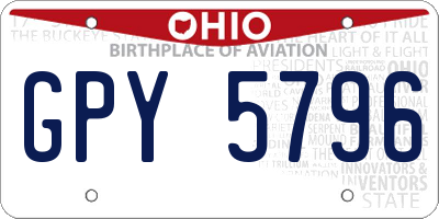 OH license plate GPY5796
