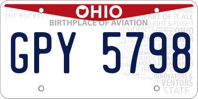 OH license plate GPY5798