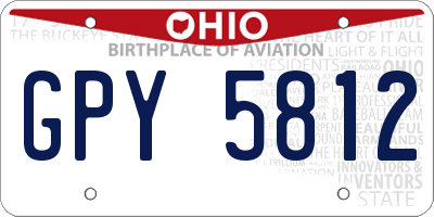 OH license plate GPY5812