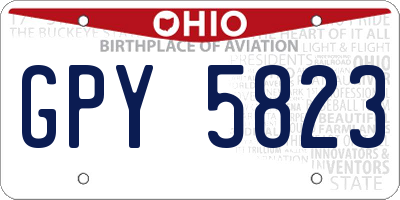 OH license plate GPY5823