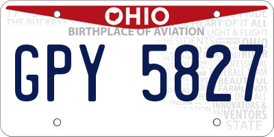OH license plate GPY5827