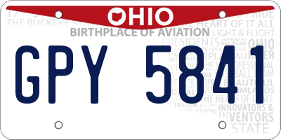 OH license plate GPY5841