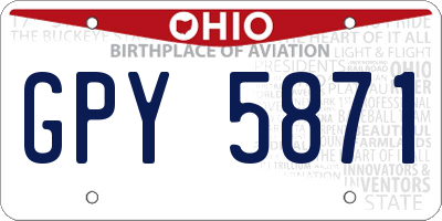 OH license plate GPY5871