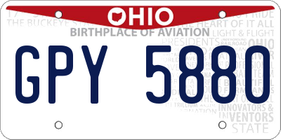 OH license plate GPY5880