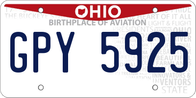 OH license plate GPY5925