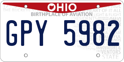 OH license plate GPY5982