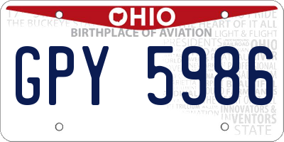 OH license plate GPY5986