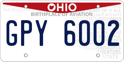 OH license plate GPY6002