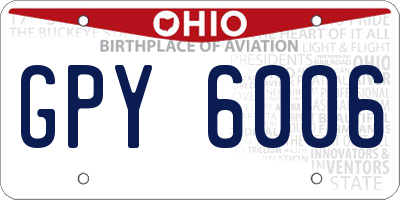 OH license plate GPY6006