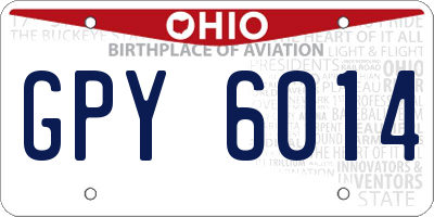 OH license plate GPY6014