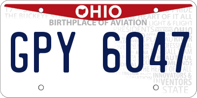 OH license plate GPY6047