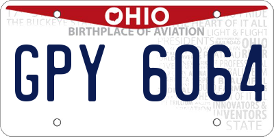 OH license plate GPY6064