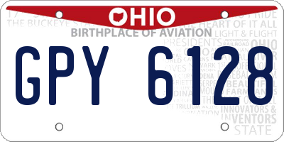 OH license plate GPY6128