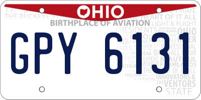 OH license plate GPY6131