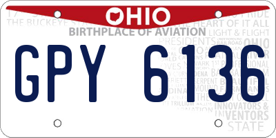 OH license plate GPY6136