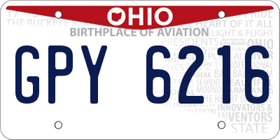 OH license plate GPY6216