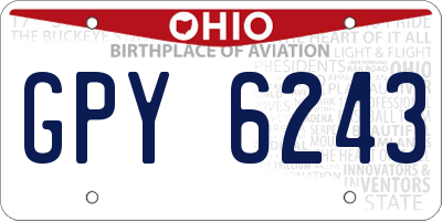 OH license plate GPY6243