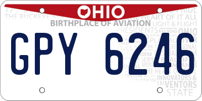 OH license plate GPY6246