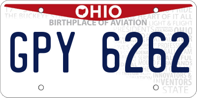 OH license plate GPY6262