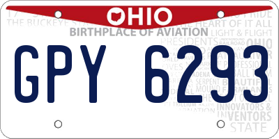 OH license plate GPY6293