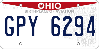 OH license plate GPY6294