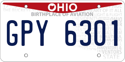 OH license plate GPY6301