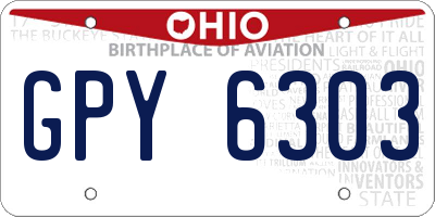 OH license plate GPY6303