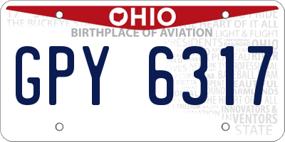 OH license plate GPY6317
