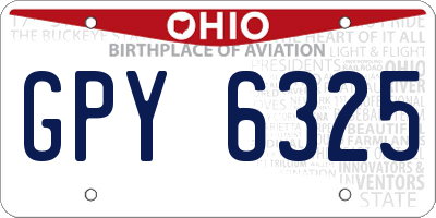 OH license plate GPY6325