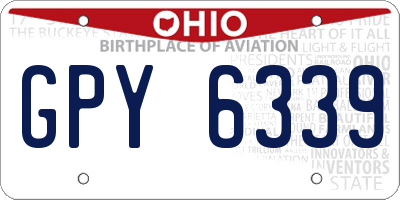 OH license plate GPY6339