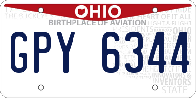 OH license plate GPY6344