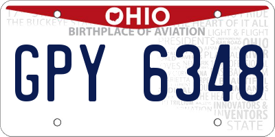 OH license plate GPY6348