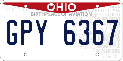 OH license plate GPY6367