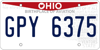 OH license plate GPY6375