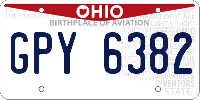OH license plate GPY6382
