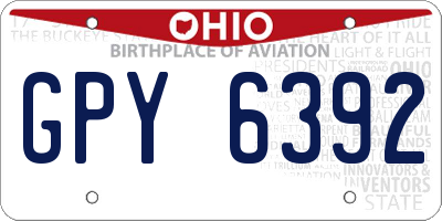 OH license plate GPY6392