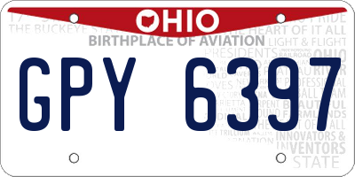 OH license plate GPY6397