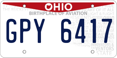 OH license plate GPY6417