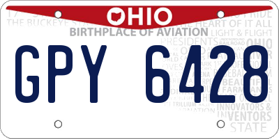 OH license plate GPY6428