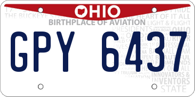 OH license plate GPY6437