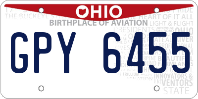 OH license plate GPY6455